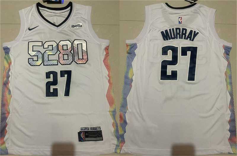 Men%27s Denver Nuggets #27 Jamal Murray White 2024-25 City Edition Stitched Jersey